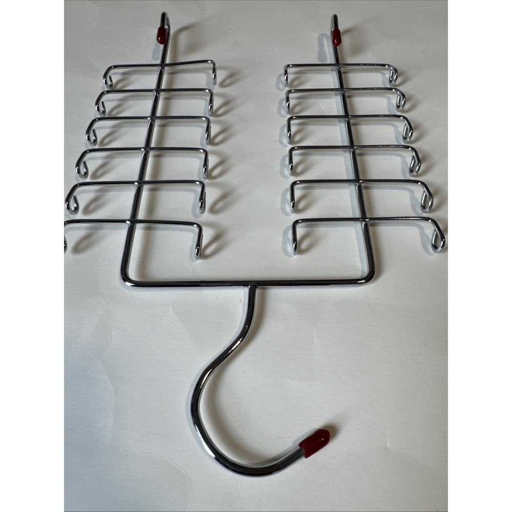 Chrome Wire 20 NECK TIES RACK Storage Hook Organizer with Rubber Coated Tips - Picture 2 of 3